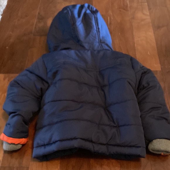 Rothschild boys coat sz 12 months navy blue grey interior zip with hood - Picture 4 of 4